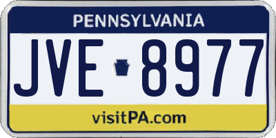 PA license plate JVE8977