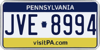 PA license plate JVE8994