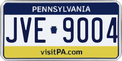 PA license plate JVE9004