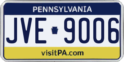 PA license plate JVE9006