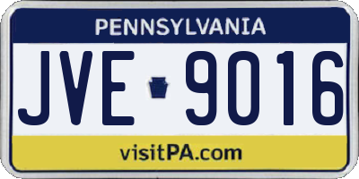 PA license plate JVE9016
