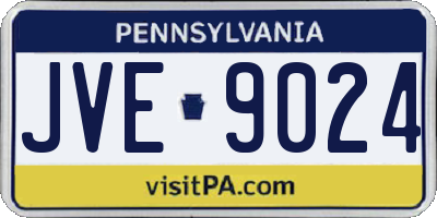 PA license plate JVE9024