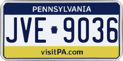 PA license plate JVE9036