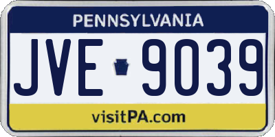 PA license plate JVE9039