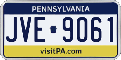PA license plate JVE9061