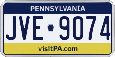 PA license plate JVE9074