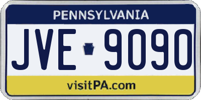 PA license plate JVE9090