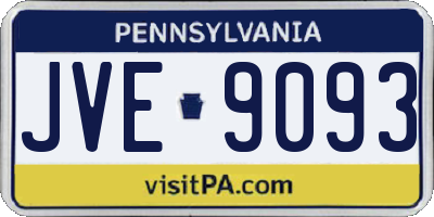 PA license plate JVE9093