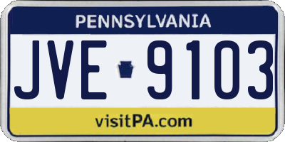 PA license plate JVE9103