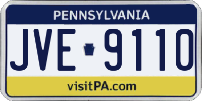 PA license plate JVE9110