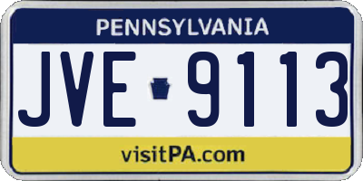 PA license plate JVE9113