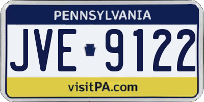 PA license plate JVE9122