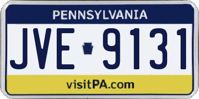 PA license plate JVE9131