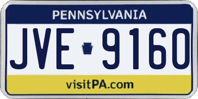 PA license plate JVE9160