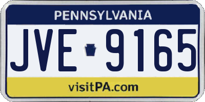 PA license plate JVE9165