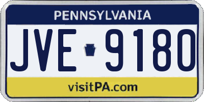 PA license plate JVE9180