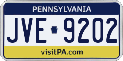 PA license plate JVE9202