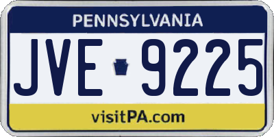 PA license plate JVE9225