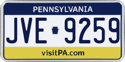 PA license plate JVE9259
