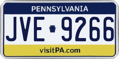 PA license plate JVE9266