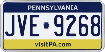 PA license plate JVE9268