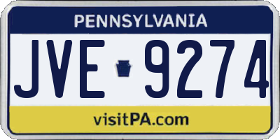 PA license plate JVE9274