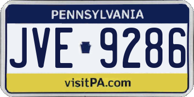 PA license plate JVE9286