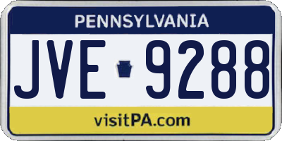 PA license plate JVE9288
