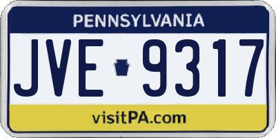 PA license plate JVE9317