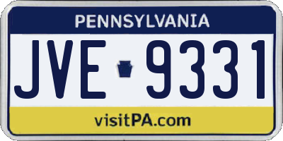 PA license plate JVE9331