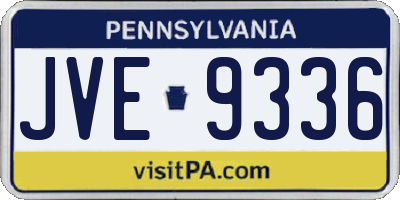 PA license plate JVE9336