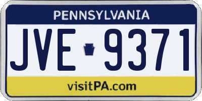 PA license plate JVE9371