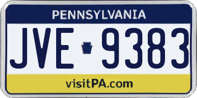 PA license plate JVE9383