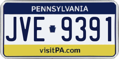PA license plate JVE9391