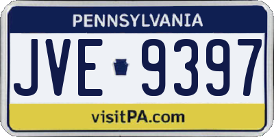 PA license plate JVE9397