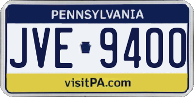 PA license plate JVE9400