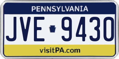 PA license plate JVE9430