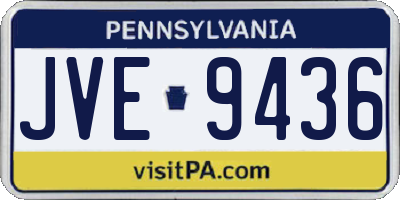 PA license plate JVE9436