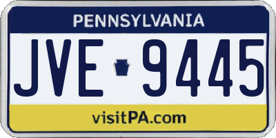 PA license plate JVE9445