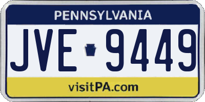 PA license plate JVE9449