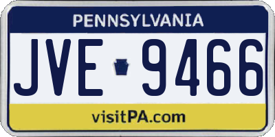 PA license plate JVE9466