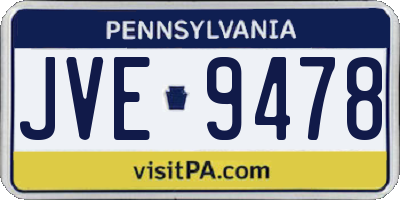 PA license plate JVE9478