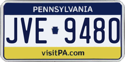 PA license plate JVE9480