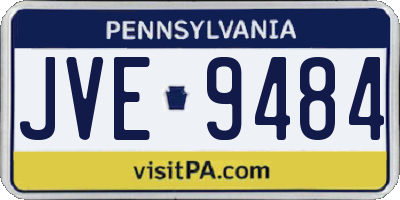 PA license plate JVE9484