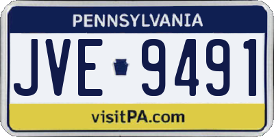 PA license plate JVE9491