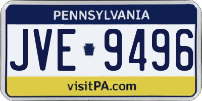 PA license plate JVE9496