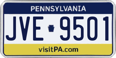 PA license plate JVE9501