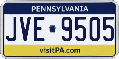 PA license plate JVE9505