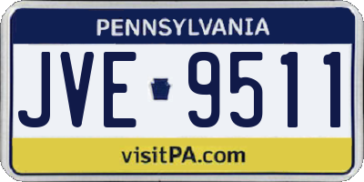 PA license plate JVE9511