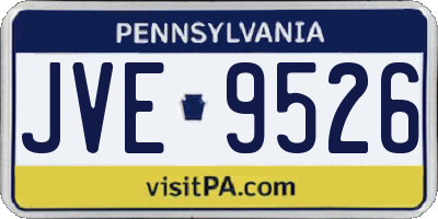 PA license plate JVE9526